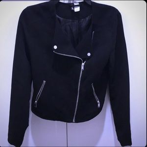 H&M black suede coat size 6